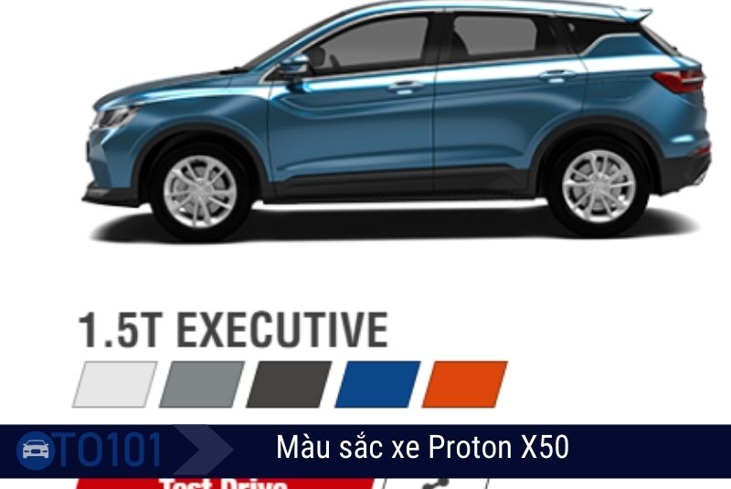 Màu sắc xe Proton X50 có 5 màu